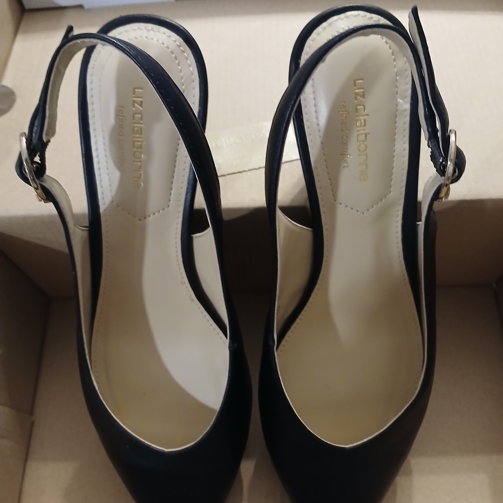 Liz Claiborne Black Women's Slingback Heels